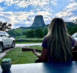 Gigi Love at Devils Tower National Monument in Wyoming